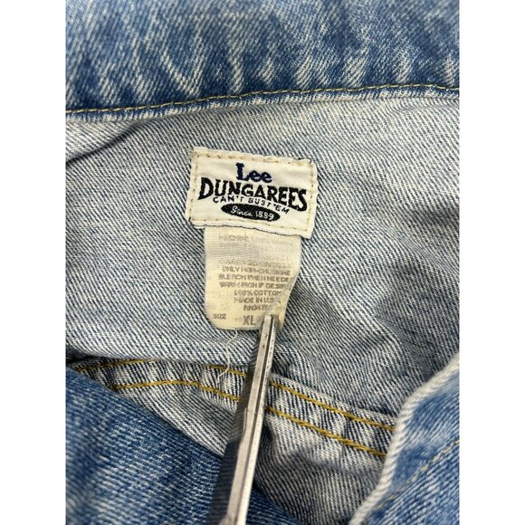 LEE Dungarees Denim Jacket Mens Sz XL USA Sanforized Trucker Vintage Medium Wash - Picture 9 of 9